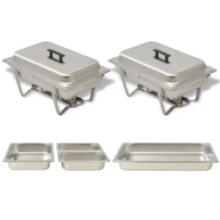 Alternative view of VidaXL Chafing Dish Set 4-tlg. Edelstahl