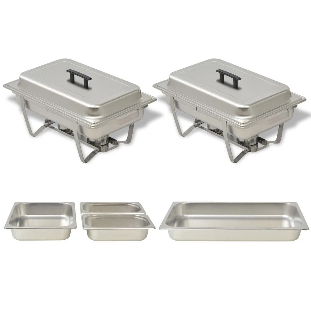 VidaXL Chafing Dish Set 4-tlg. Edelstahl 4 VidaXL Chafing Dish Set 4-tlg. Edelstahl – Bild 2