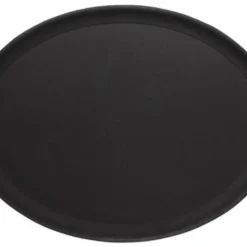 3x Contacto Tablett. Oval. Rutschfest. Gummilaminierter Schichtstoff. L: 26.5 Cm. B: 20 Cm. H: 1 Cm. Schwarz