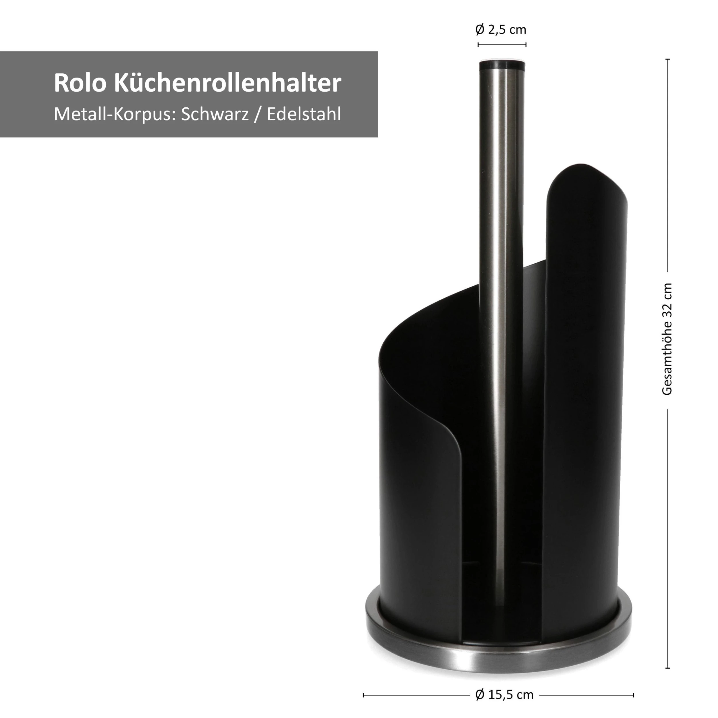 Null MamboCat Küchenrollenhalter Rolo Schwarz - 22170274 8 Null MamboCat Küchenrollenhalter Rolo Schwarz - 22170274 – Bild 6