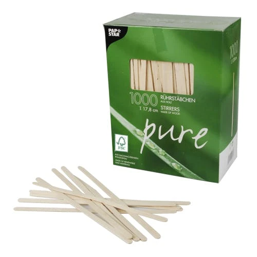 PAPSTAR 10000 Rührstäbchen, Holz "pure" 11 Cm X 5 Mm 7 PAPSTAR 10000 Rührstäbchen, Holz "pure" 11 Cm X 5 Mm – Bild 5