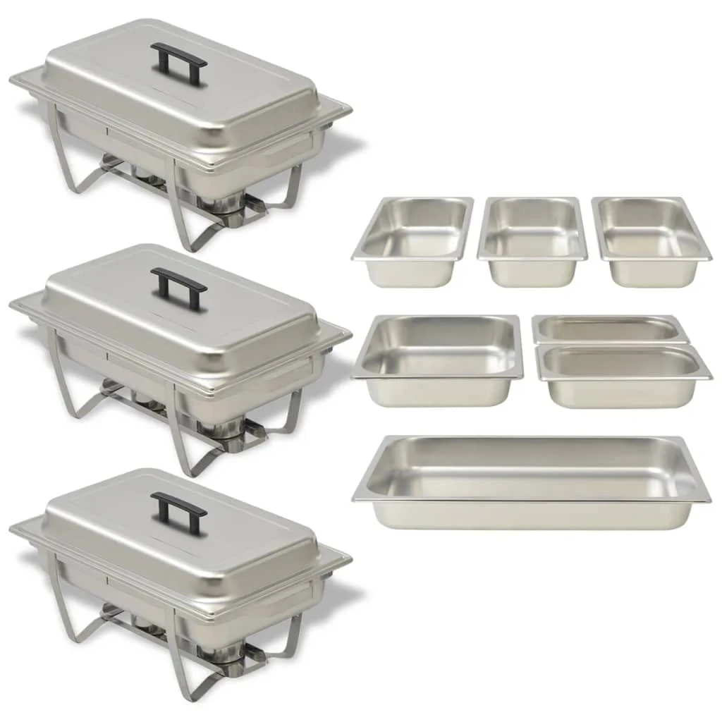 VidaXL Chafing Dish Set 4-tlg. Edelstahl 5 VidaXL Chafing Dish Set 4-tlg. Edelstahl – Bild 3
