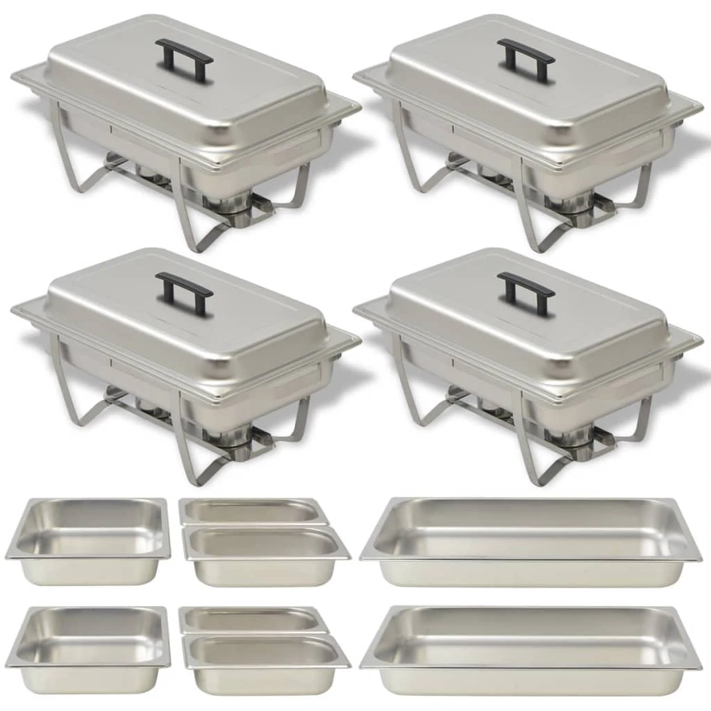 VidaXL Chafing Dish Set 4-tlg. Edelstahl 3 VidaXL Chafing Dish Set 4-tlg. Edelstahl