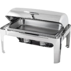Metro-professional METRO Professional Chafing Dish, Edelstahl, 36.8 X 61 X 37.1 Cm, 1 GN 1/1 Behälter (9L), Roll-Top-Deckel, 2 Brennstoffbehälter, Silber -Aps_germany Geschäft 83fed648 8297 43bb a59a 9b6328f63077 1