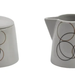 Null 2tlg. Set Zuckerdose 28cl & Milchkännchen 23cl Granada - Weißes Porzellan Mit Linien- Dekor In Beige Und Braun -Aps_germany Geschäft 851c6084 0bfa 4a2f 92f3 98da21e45e4d 1 scaled
