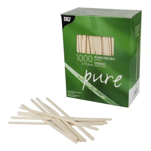 PAPSTAR 10000 Rührstäbchen, Holz "pure" 11 Cm X 5 Mm 5 PAPSTAR 10000 Rührstäbchen, Holz "pure" 11 Cm X 5 Mm – Bild 3