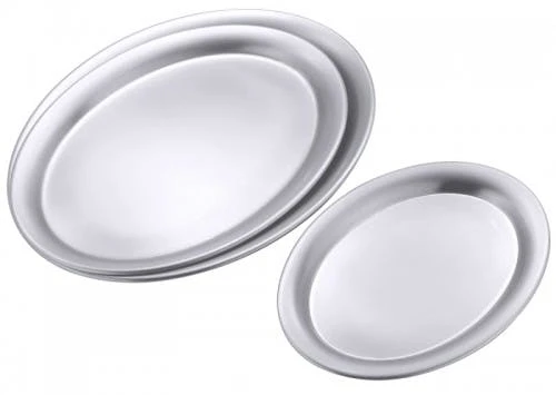 5x Contacto Ovales Serviertablettm. Edelstahl. Gebördelter Rand. Länge: 23 Cm. Breite: 17.5 Cm. Höhe: 1.1 Cm 6 5x Contacto Ovales Serviertablettm. Edelstahl. Gebördelter Rand. Länge: 23 Cm. Breite: 17.5 Cm. Höhe: 1.1 Cm – Bild 4