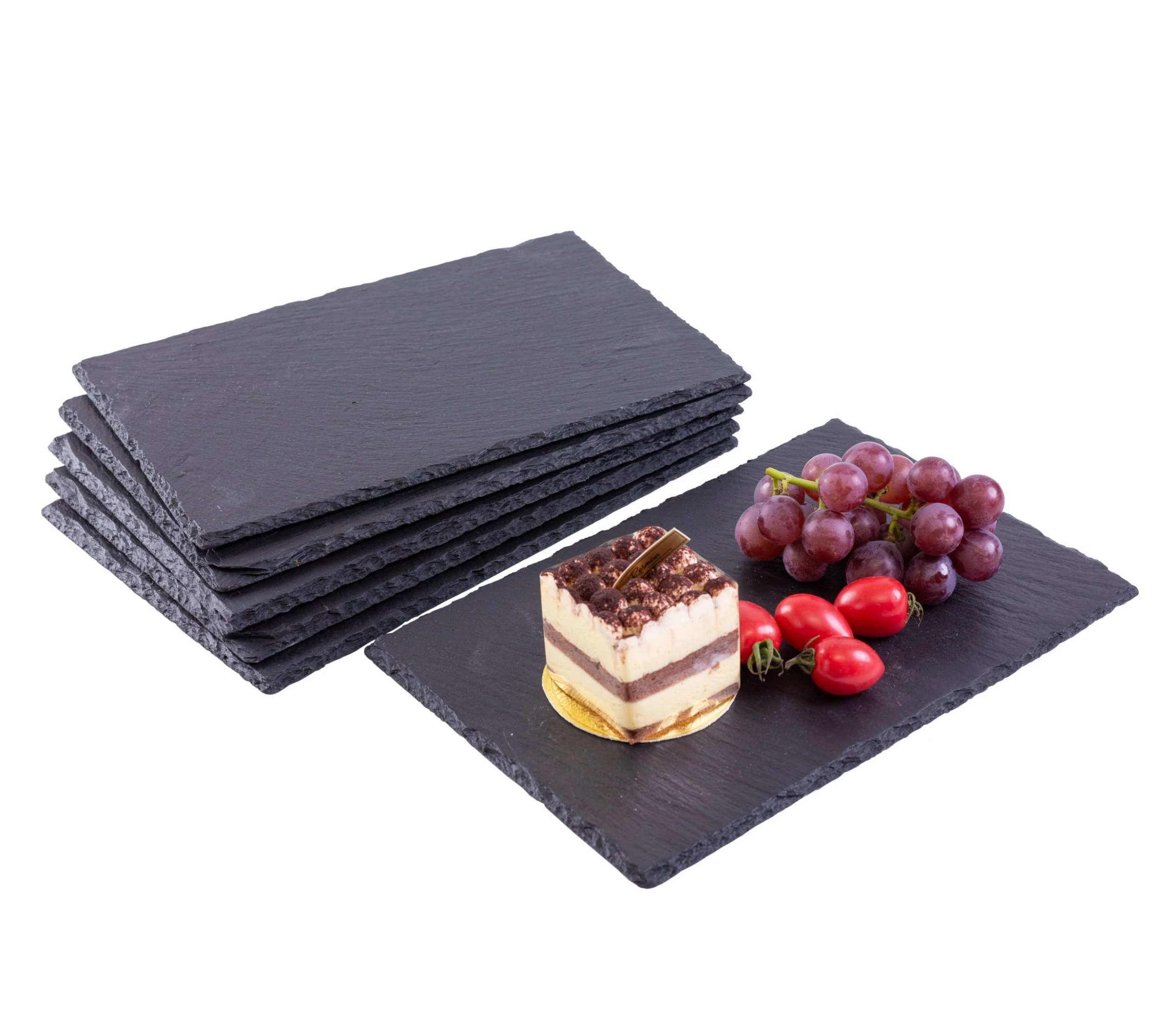 Null EGenuss Schieferplatten Set (6 Stück) – Untersetzer 30x20cm – Servierplatten Für Käse, Tapas, Tacos, Nachtisch, Sushis 8 Null EGenuss Schieferplatten Set (6 Stück) – Untersetzer 30x20cm – Servierplatten Für Käse, Tapas, Tacos, Nachtisch, Sushis – Bild 6