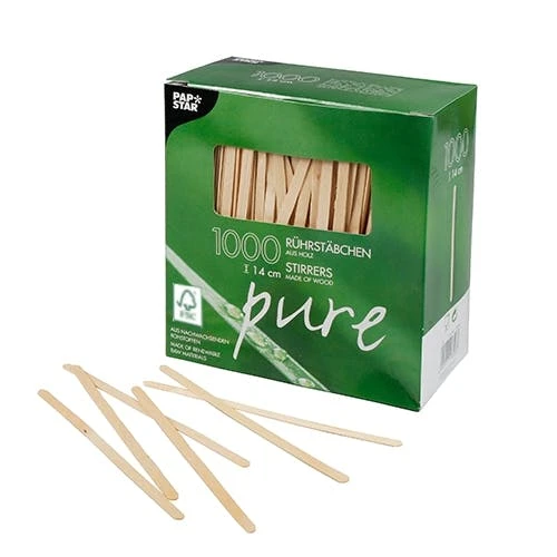 PAPSTAR 10000 Rührstäbchen, Holz "pure" 11 Cm X 5 Mm 6 PAPSTAR 10000 Rührstäbchen, Holz "pure" 11 Cm X 5 Mm – Bild 4